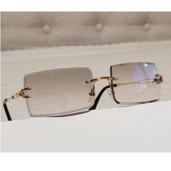 Rectangular Rimless ombre sunglasses - Picture 3 of 8